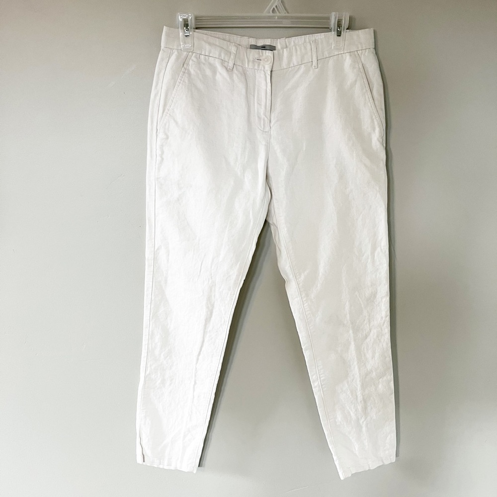 Gap linen flax cotton‎ broken in straight optic white pants